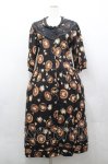 画像1: KANEKO ISAO / カメオ総柄ワンピース  黒 I-26-04-20-087-EL-OP-SA-ZI (1)