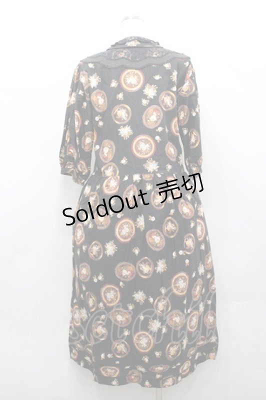 画像3: KANEKO ISAO / カメオ総柄ワンピース  黒 I-26-04-20-087-EL-OP-SA-ZI (3)