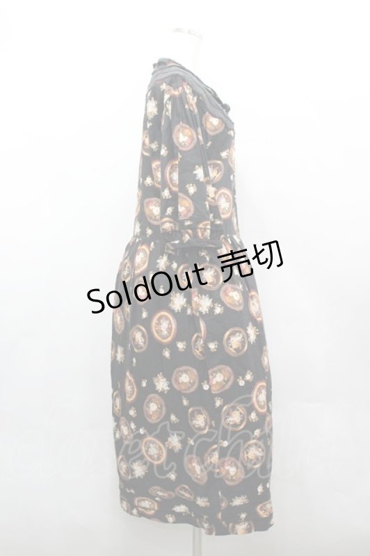 画像4: KANEKO ISAO / カメオ総柄ワンピース  黒 I-26-04-20-087-EL-OP-SA-ZI (4)