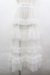 画像1: axes femme / フリルチュールティアードスカート  白 I-26-04-20-108-AX-SK-SA-ZI (1)