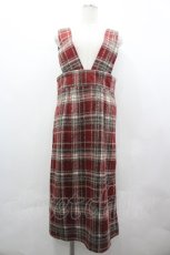 画像1: axes femme / チェックサス付きスカート  ワイン I-26-04-20-111-AX-SK-SA-ZT652 (1)