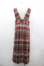 画像2: axes femme / チェックサス付きスカート  ワイン I-26-04-20-111-AX-SK-SA-ZT652 (2)