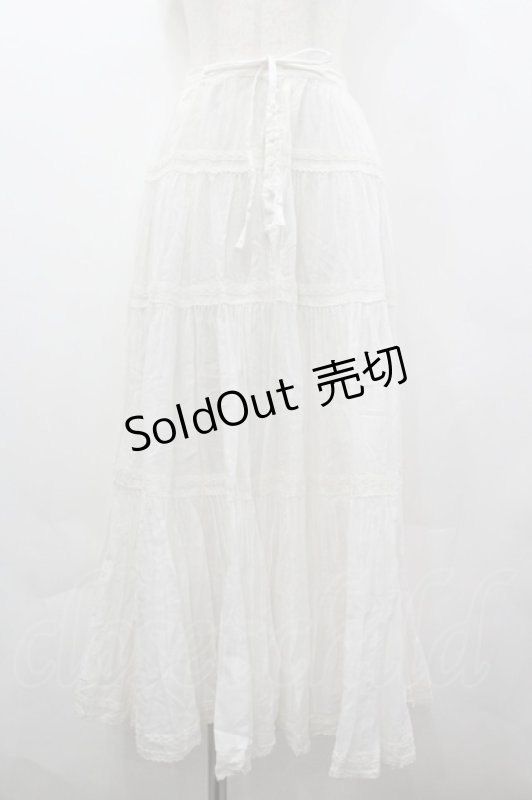 画像1: PINK HOUSE / レース切り替えスカート  白 I-26-04-20-120-LO-SK-SA-ZI (1)