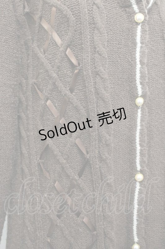 画像3: axes femme / ビッグリボンニットカーデ  ブラウン I-26-04-20-030-AX-TO-SA-ZI (3)