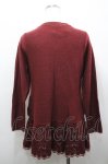 画像2: axes femme / レースアップリボンロングカーディガン  ボルドー I-26-04-20-031-AX-TO-SA-ZI (2)