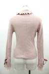 画像2: axes femme POETIQUE / ベロアリボンレースアッフプハイネックニット  ピンク I-26-04-21-005-AX-TO-SA-ZI (2)