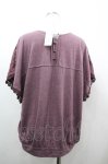 画像2: axes femme / フロントリボンレース切り替え半袖カットソー M パープル I-26-04-21-013-AX-TO-SA-ZI (2)