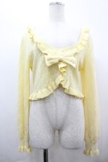 画像1: metamorphose / ハート透かしリボンボレロ  イエロー I-26-04-21-003-ME-TO-SA-ZI (1)