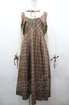 画像1: axes femme / チェック柄ドッキングワンピース F ブラウン I-26-04-22-039-AX-OP-TE-ZI (1)