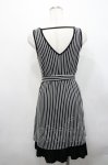 画像2: ALGONQUINS / ストライプ切替ノースリーブカットワンピース  白Ｘ黒 I-26-04-22-058-AL-OP-SA-ZI (2)