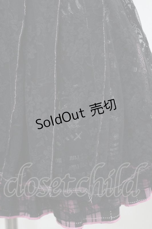 画像4: H jelly / チェック襟ノースリーブワンピース  黒Ｘピンク I-26-04-22-060-HN-OP-SA-ZI (4)