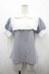 画像1: Jamie エーエヌケー / ヨーク切替ストライプブラウス M ブルー×白 I-26-04-22-008-LO-BL-TE-ZI (1)