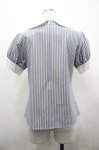 画像2: Jamie エーエヌケー / ヨーク切替ストライプブラウス M ブルー×白 I-26-04-22-008-LO-BL-TE-ZI (2)