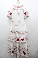 画像1: PINK HOUSE / 関西限定ハートパッチワークワンピース  白Ｘ赤 I-26-04-22-072-LO-OP-SA-ZI (1)