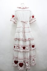 画像2: PINK HOUSE / 関西限定ハートパッチワークワンピース  白Ｘ赤 I-26-04-22-072-LO-OP-SA-ZI (2)