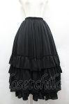 画像1: ATELIER PIERROT / Four-Tiered Ruffle Chiffon Skirt スカート  黒 I-26-04-22-077-EL-SK-SA-ZI (1)