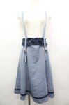 画像1: axes femme POETIQUE / ガーターデザインサス付スカート M ブルー I-26-04-22-082-AX-SK-TE-ZI (1)