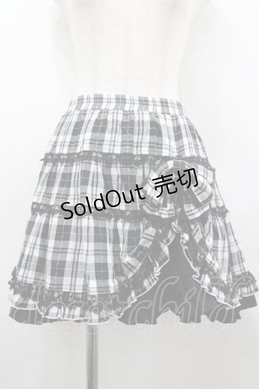 画像1: PUTUMAYO / チェックレーススカート  黒Ｘ白チェック I-26-04-22-087-PT-SK-SA-ZI (1)