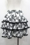 画像2: ALGONQUINS / ドクロリボンプリント3段スカート  白Ｘ黒 I-26-04-22-088-AL-SK-SA-ZI (2)