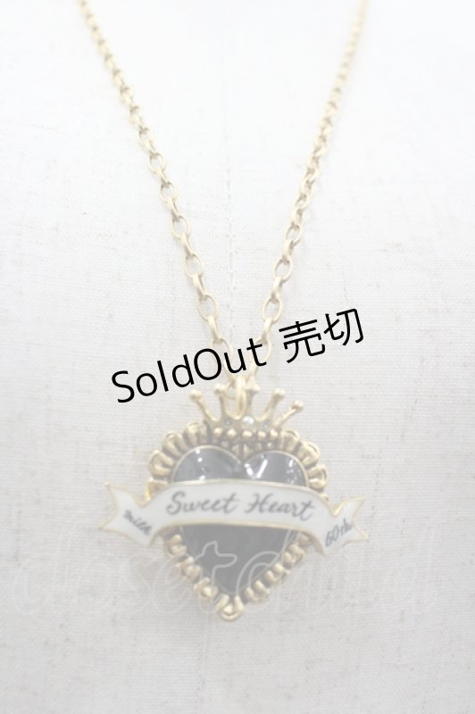 画像1: MILK / Sweet Heartブローチネックレス  黒ｘゴールド I-26-04-22-102-ML-AC-SA-ZI (1)