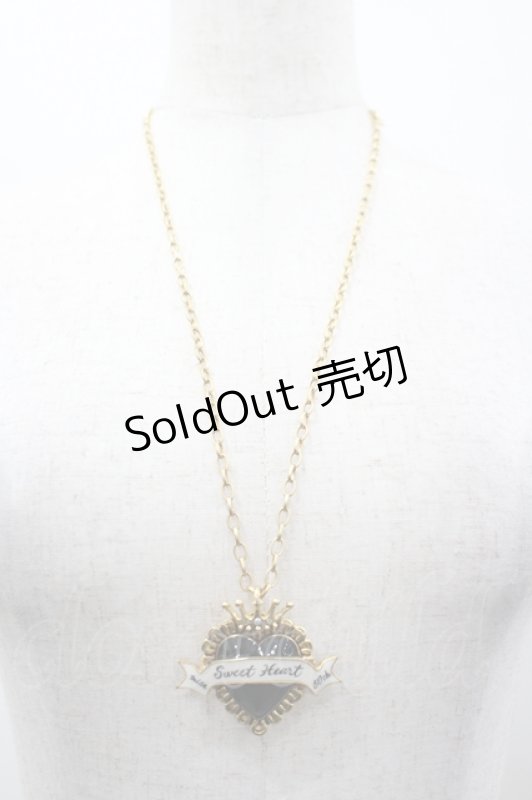 画像3: MILK / Sweet Heartブローチネックレス  黒ｘゴールド I-26-04-22-102-ML-AC-SA-ZI (3)