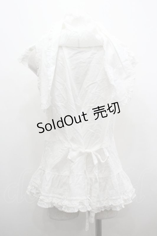 画像2: PINK HOUSE / うさぎの耳フード付きベストブラウス  白 I-26-04-22-011-LO-TO-SA-ZI (2)