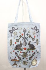 画像2: Q-pot. / ふしぎなうさぎ トートバッグ  ブルー I-26-04-22-112-QP-ZA-TE-ZT308 (2)