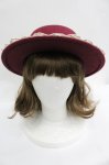 画像2: axes femme / カメオリボン付きカンカン帽  ボルドー I-26-04-22-123-AX-AC-SA-ZI (2)