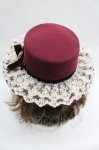 画像3: axes femme / カメオリボン付きカンカン帽  ボルドー I-26-04-22-123-AX-AC-SA-ZI (3)