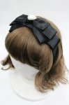 画像3: LOLITAその他(お買取対象外) / ハートパールリボンカチューシャ  黒 I-26-04-22-125-LO-AC-TE-ZI (3)