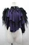 画像1: Ozz oneste / 羽根デザインドレープケープ  パープルｘ黒 I-26-04-22-029-OO-JA-SA-ZI (1)