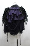 画像2: Ozz oneste / 羽根デザインドレープケープ  パープルｘ黒 I-26-04-22-029-OO-JA-SA-ZI (2)