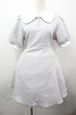 画像1: DearMyLoveRose / 配色角襟セーラーパイピングリボンワンピース LL ベージュ I-26-04-24-037-EL-OP-SA-ZI (1)