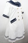 画像3: Amavel / セーラー襟半袖カットワンピース  白Ｘ黒 I-26-04-24-040-CA-OP-SA-ZI (3)