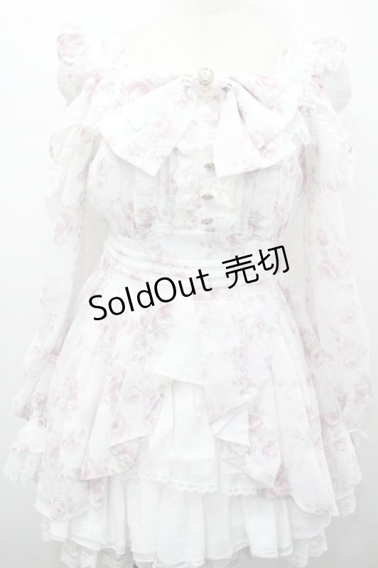 画像2: LIZ LISA / ローズリボンシフォンセットアップ  白Ｘピンク I-26-04-24-043-LO-OP-SA-ZI (2)