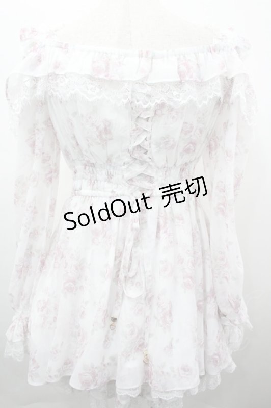 画像3: LIZ LISA / ローズリボンシフォンセットアップ  白Ｘピンク I-26-04-24-043-LO-OP-SA-ZI (3)