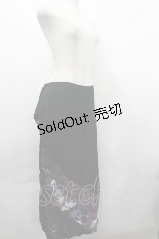 画像3: Qutie Frash / スナップボタンデザインスカート  黒Ｘ紫 I-26-04-24-051-QU-SK-SA-ZI (3)