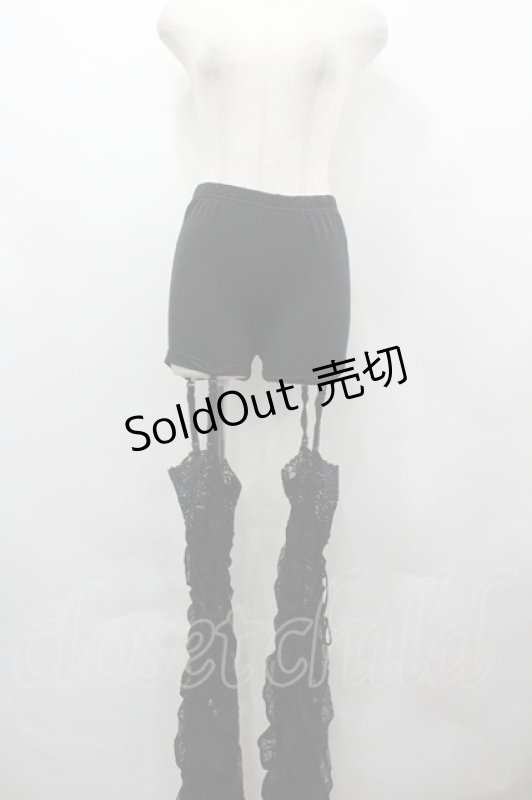 画像1: Qutie Frash / 蜘蛛の巣レースレッグパンツ  黒 I-26-04-24-061-QU-PA-SA-ZI (1)