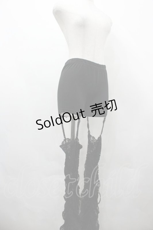 画像3: Qutie Frash / 蜘蛛の巣レースレッグパンツ  黒 I-26-04-24-061-QU-PA-SA-ZI (3)