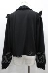 画像2: DearMyLove / レース襟&フロントピンタック長袖ブラウス 3L 黒 I-26-04-24-007-EL-BL-SA-ZI (2)