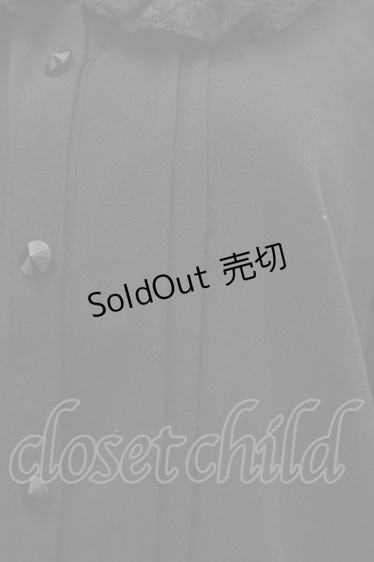 画像3: DearMyLove / レース襟&フロントピンタック長袖ブラウス 3L 黒 I-26-04-24-007-EL-BL-SA-ZI (3)