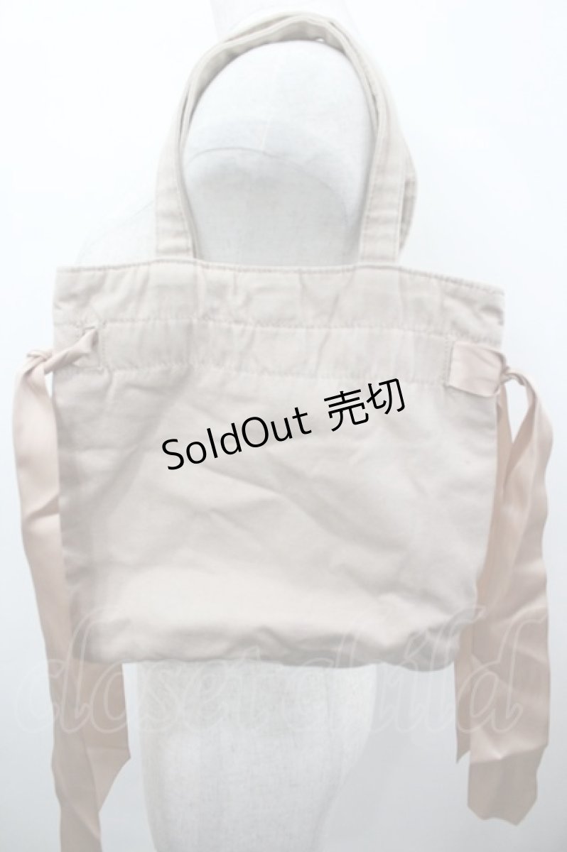 画像2: Maison de FLEUR / すずらんダブルリボンミニトートバッグ  ベージュ I-26-04-24-069-LO-BG-TE-ZTK059 (2)
