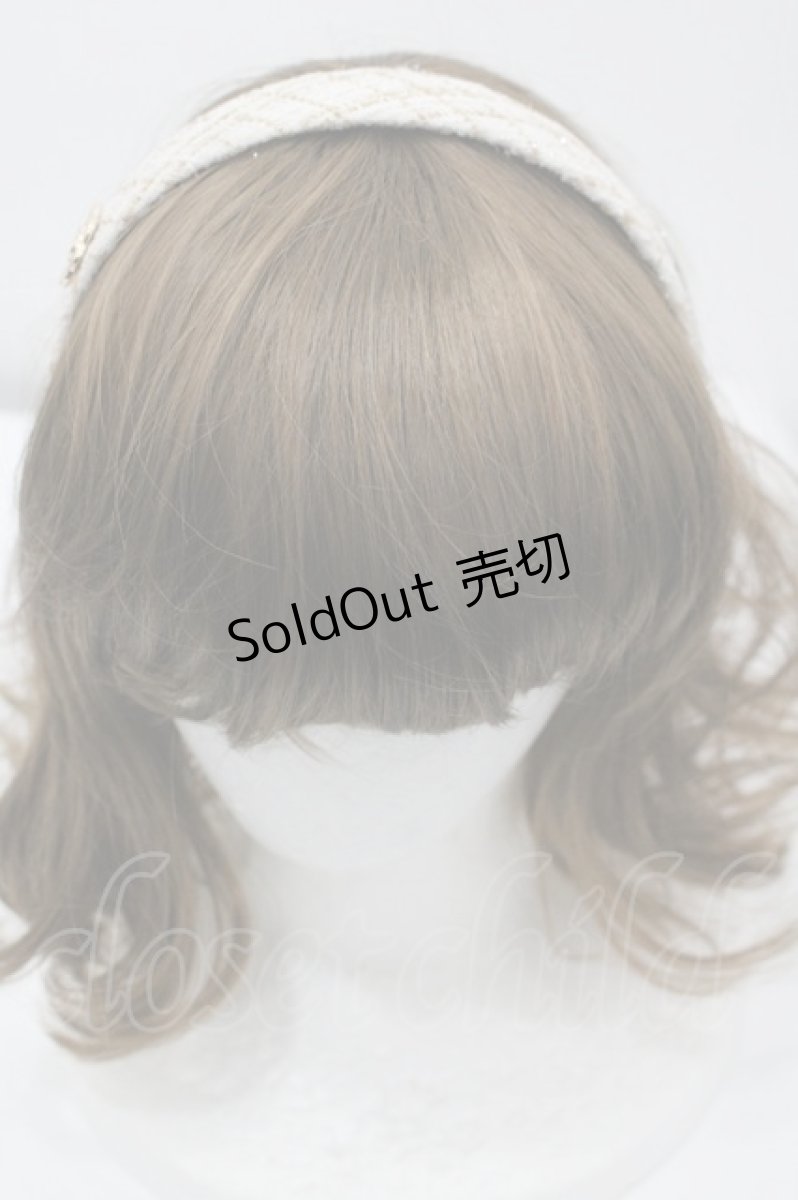 画像1: m petit by misako / NINA‘Sコラボツイードカチューシャ  アイボリー I-26-04-24-078-LO-AC-TE-ZT169-F001 (1)