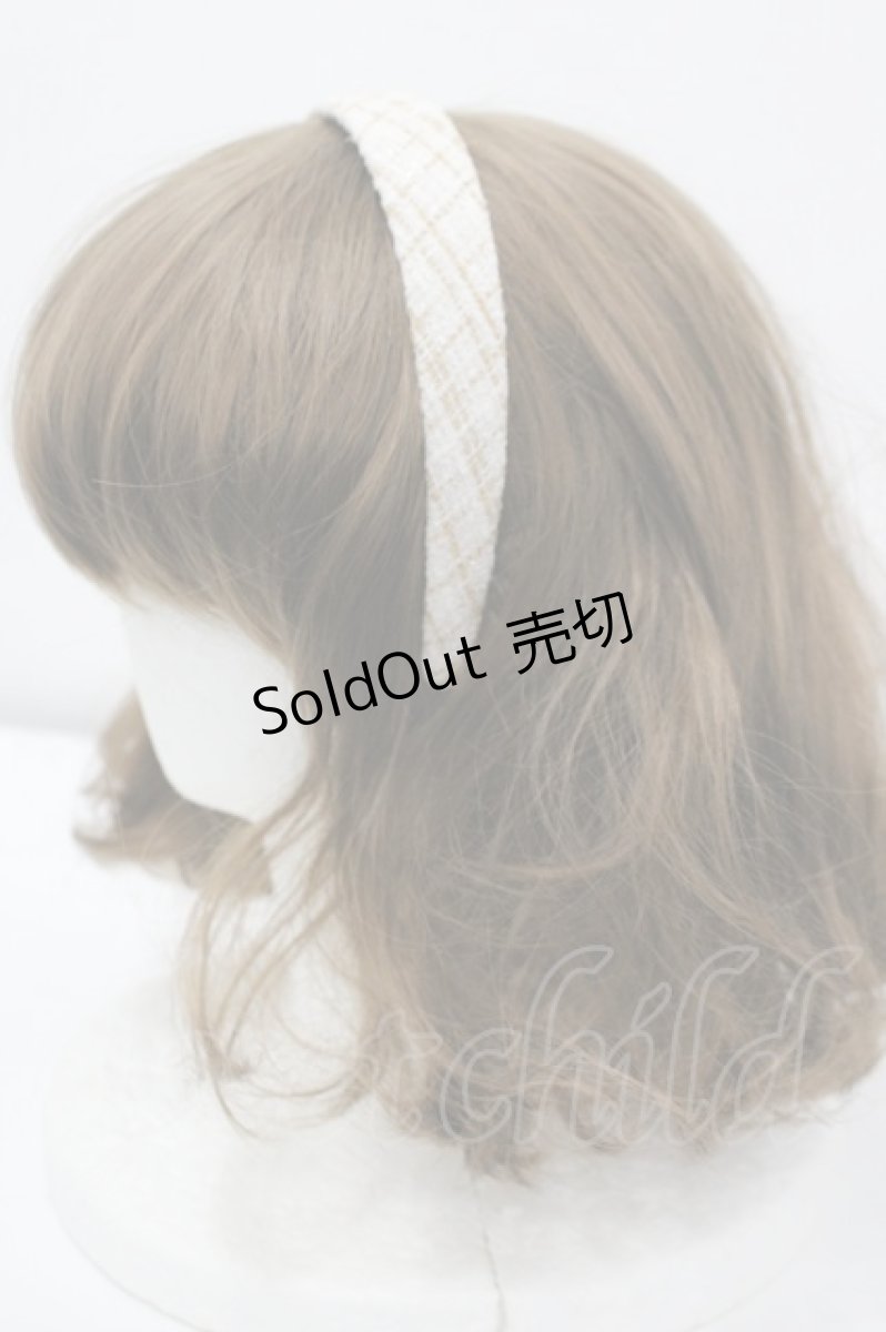 画像2: m petit by misako / NINA‘Sコラボツイードカチューシャ  アイボリー I-26-04-24-078-LO-AC-TE-ZT169-F001 (2)