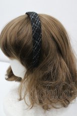 画像2: m petit by misako / NINA‘Sコラボツイードカチューシャ  黒 I-26-04-24-079-LO-AC-TE-ZT169-F001 (2)