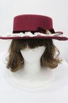 画像1: axes femme / カメオリボン付きカンカン帽  ボルドー I-26-04-24-083-AX-AC-SA-ZI (1)