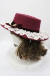 画像2: axes femme / カメオリボン付きカンカン帽  ボルドー I-26-04-24-083-AX-AC-SA-ZI (2)