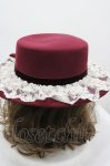 画像4: axes femme / カメオリボン付きカンカン帽  ボルドー I-26-04-24-083-AX-AC-SA-ZI (4)