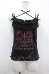 画像1: H jelly / 王冠&蛇ptキャミソール  ブラック×レッド I-26-04-24-013-HN-TO-SA-ZI (1)