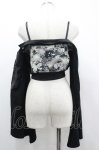 画像2: Qutie Frash / 和柄オフショルショートボレロ  黒Ｘ白 I-26-04-24-024-QU-TO-SA-ZI (2)
